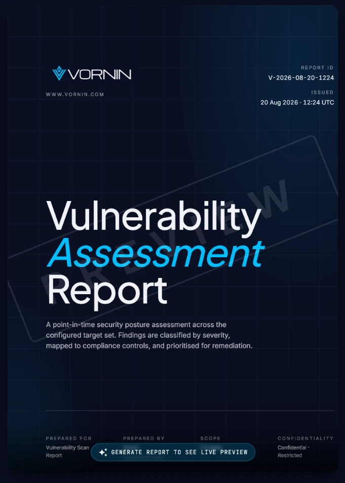 Generated Vornin vulnerability assessment report cover